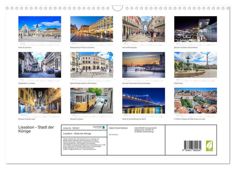 Produktbild: Lissabon - Stadt der K&ouml;nige (Wandkalender 2026 DIN A3 quer), CALVENDO Monatskalender