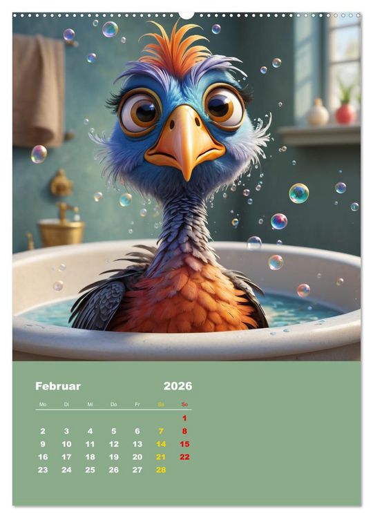 Produktbild: Diese schr&auml;gen V&ouml;gel (hochwertiger Premium Wandkalender 2026 DIN A2 hoch), Kunstdruck in Hochglanz