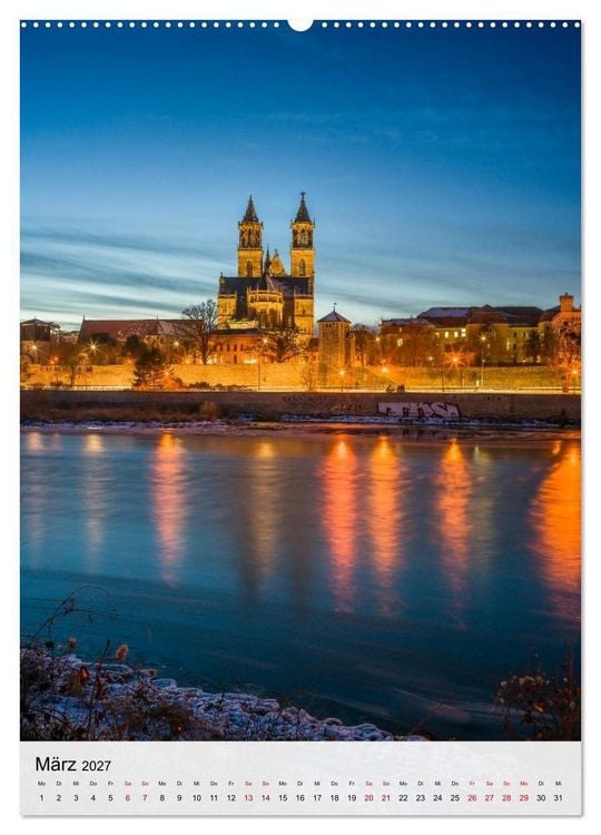 Produktbild: Magdeburg und das Licht am Ende des Tages (hochwertiger Premium Wandkalender 2027 DIN A2 hoch), Kunstdruck in Hochglanz