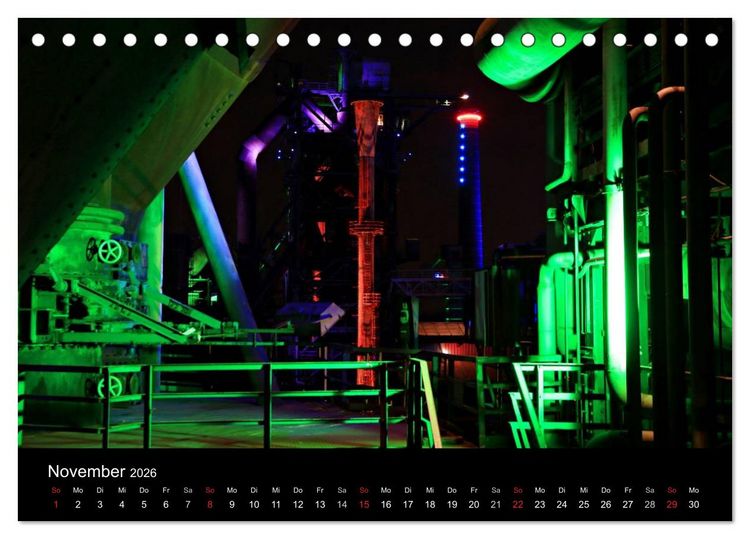 Produktbild: Wenn es Nacht wird im Ruhrgebiet (Tischkalender 2026 DIN A5 quer), CALVENDO Monatskalender