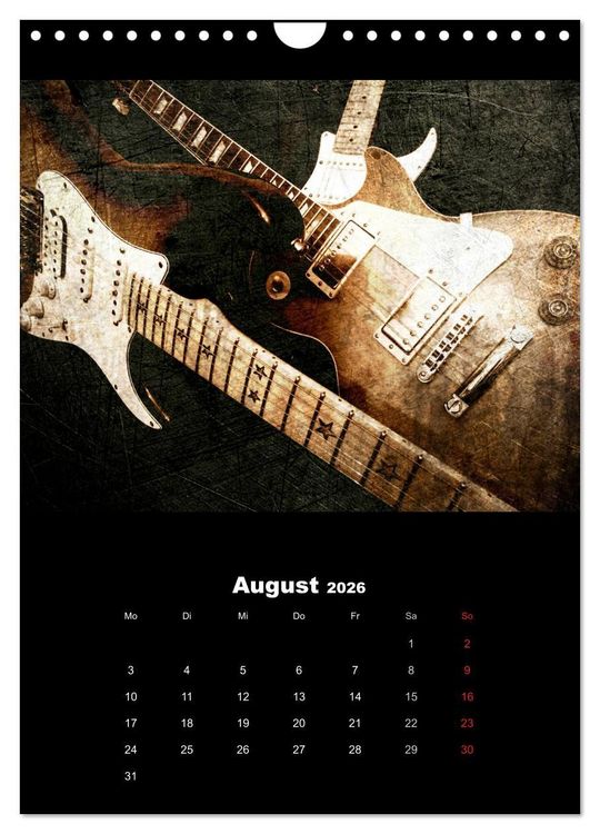 Produktbild: Vintage Gitarren (Wandkalender 2026 DIN A4 hoch), CALVENDO Monatskalender