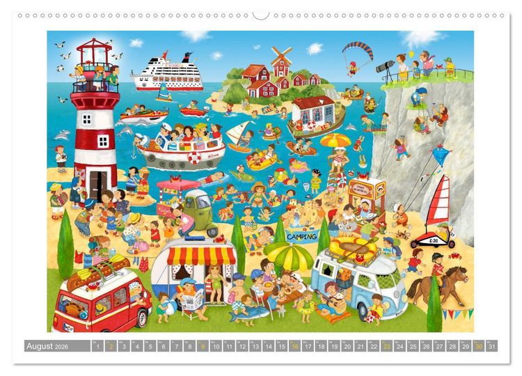 Produktbild: Wimmelig durch das Jahr (hochwertiger Premium Wandkalender 2026 DIN A2 quer), Kunstdruck in Hochglanz