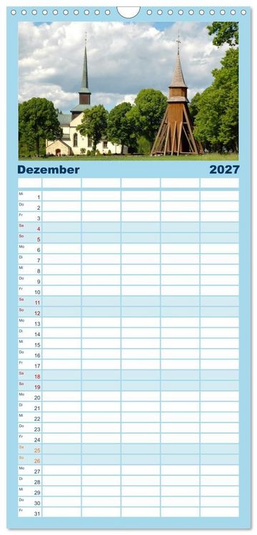 Produktbild: Familienplaner 2027 - Wundervolles Schweden mit 5 Spalten (Wandkalender, 21 x 45 cm) CALVENDO