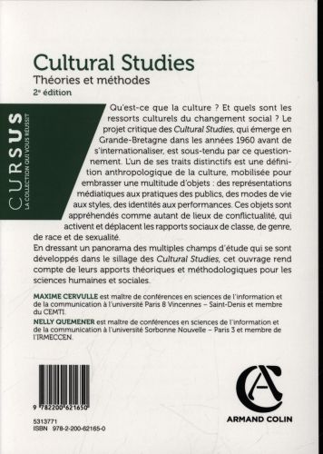 Produktbild: Cultural studies : th&eacute;ories et m&eacute;thodes