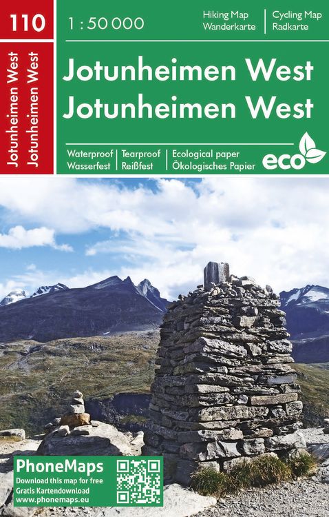 Produktbild: Phonemaps Wander - Radkarte PM 110 Jotunheimen West, Wander - Radkarte 1:50.000