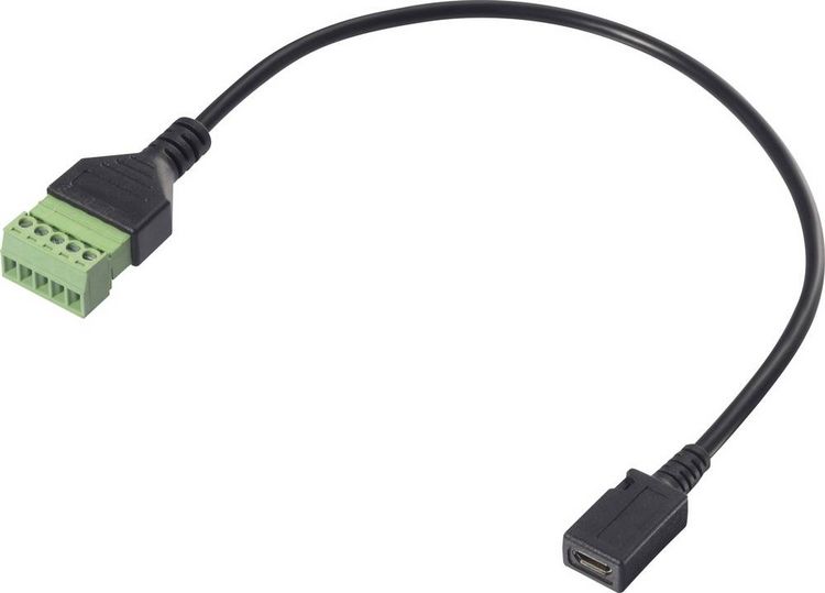 Produktbild: Renkforce USB 2.0 Adapterkabel [1x USB 2.0 Buchse Micro-B - 1x Klemmanschluss] RF-6443958 30 cm PVC-Mantel