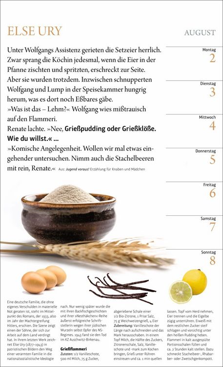 Produktbild: Sybil Gr&auml;fin Sch&ouml;nfeldts Literarischer K&uuml;chenkalender Wochenkalender 2027