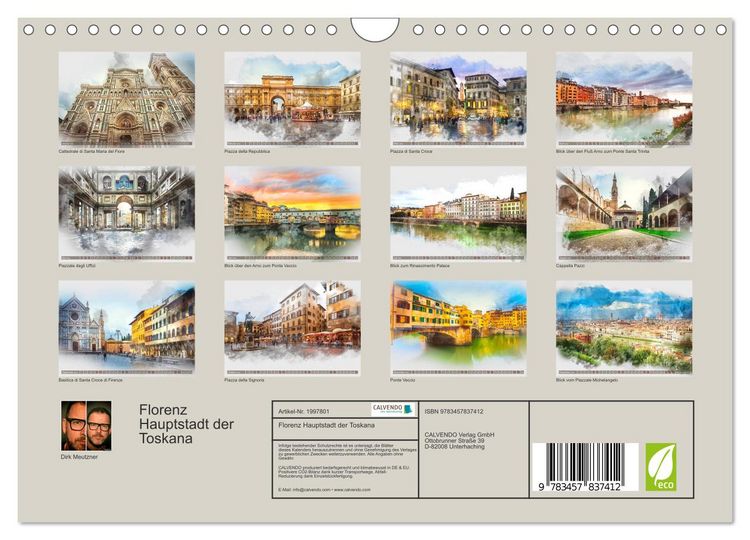 Produktbild: Florenz Hauptstadt der Toskana (Wandkalender 2026 DIN A4 quer), CALVENDO Monatskalender