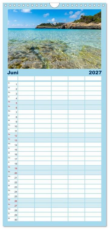 Produktbild: Familienplaner 2027 - Mallorcas Ostk&uuml;sten-Momente mit 5 Spalten (Wandkalender, 21 x 45 cm) CALVENDO