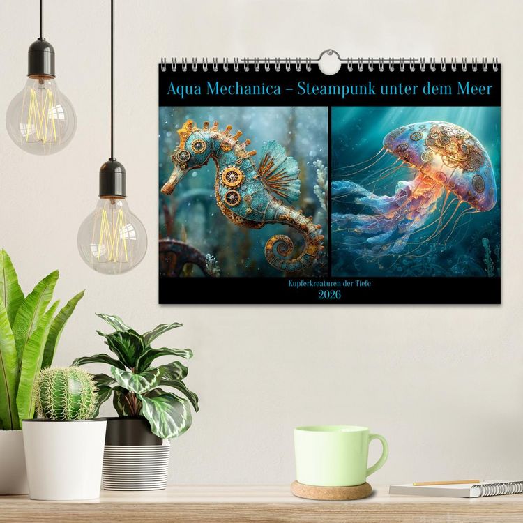 Produktbild: Aqua Mechanica &ndash; Steampunk unter dem Meer (Wandkalender 2026 DIN A4 quer), CALVENDO Monatskalender