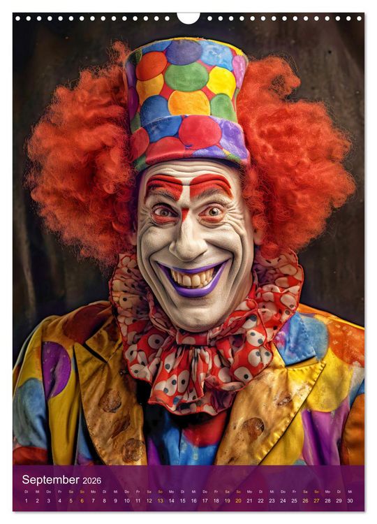 Produktbild: Ein Hauch von Magie - Schrille Clowns im Rampenlicht (Wandkalender 2026 DIN A3 hoch), CALVENDO Monatskalender