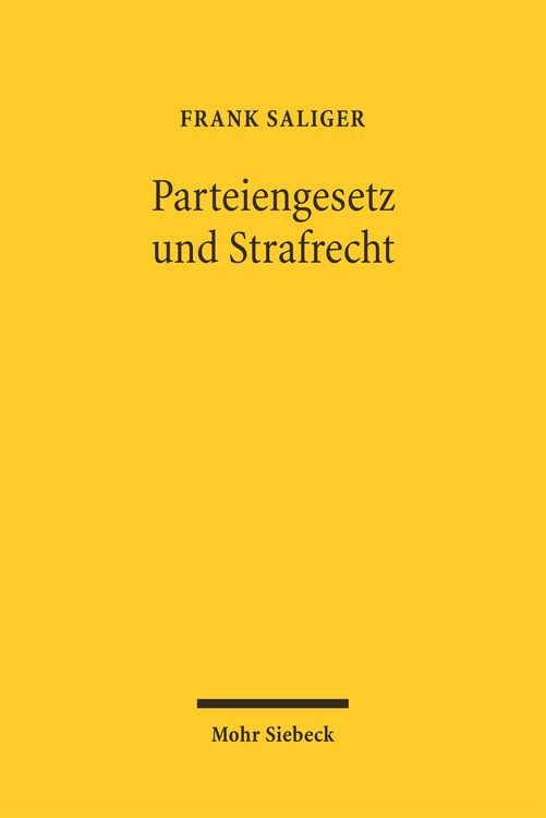 Produktbild: Parteiengesetz und Strafrecht