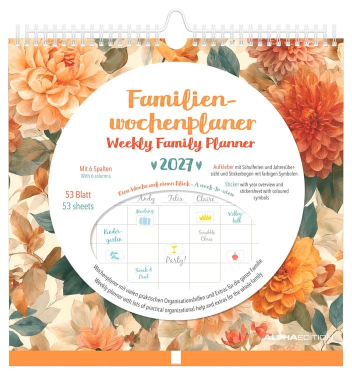 Produktbild: Familienwochenkalender Flowers 2027