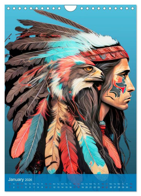 Produktbild: Native American Art (Wall Calendar 2026 DIN A4 portrait), CALVENDO 12 Month Wall Calendar