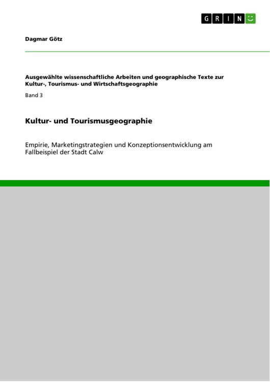 Produktbild: Kultur- und Tourismusgeographie