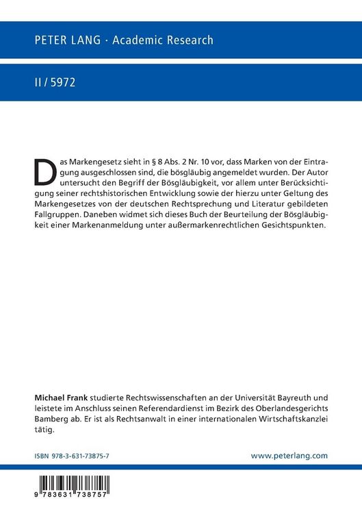 Produktbild: Die b&ouml;sgl&auml;ubige Markenanmeldung