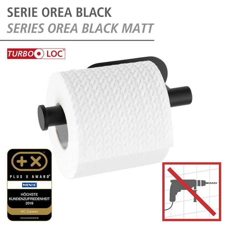 Produktbild: Turbo-Loc&reg; Toilettenpapierhalter Mod. Orea Black Matt, Befestigen ohne Bohren