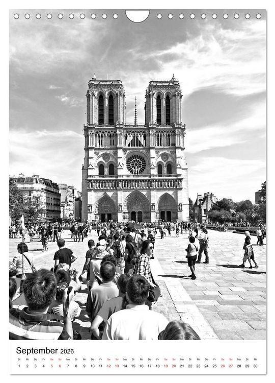 Produktbild: Paris schwarz wei&szlig; 2026 (Wandkalender 2026 DIN A4 hoch), CALVENDO Monatskalender