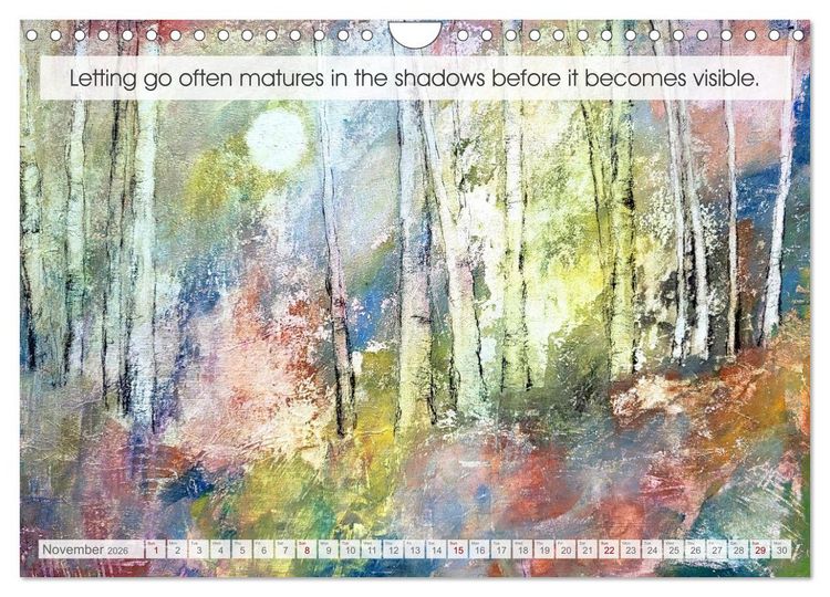 Produktbild: The Art of Letting Go in Colour. Art and words for an easier life (Wall Calendar 2026 DIN A4 landscape), CALVENDO 12 Month Wall Calendar