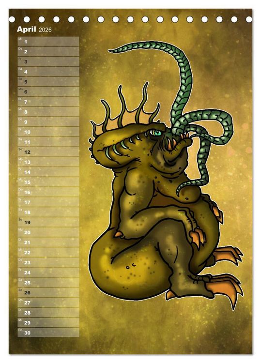 Produktbild: Bestiarium Vladi Krafft (Tischkalender 2026 DIN A5 hoch), CALVENDO Monatskalender