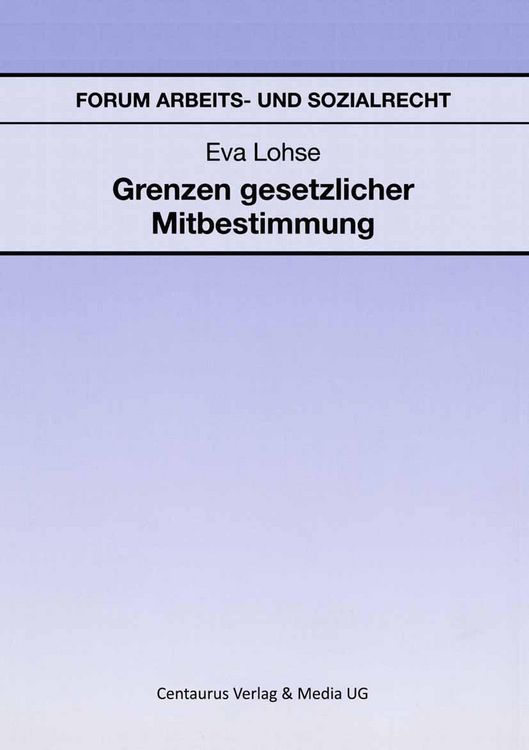 Produktbild: Grenzen gesetzlicher Mitbestimmung