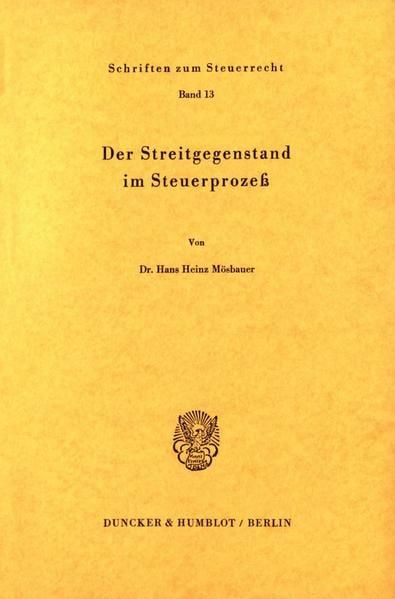 Produktbild: Der Streitgegenstand im Steuerprozeß.