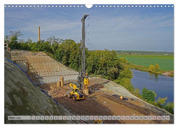 Produktbild: Die Saalequerung Salzm&uuml;nde &ndash; Br&uuml;ckenbau der A143 (Wandkalender 2026 DIN A3 quer), CALVENDO Monatskalender