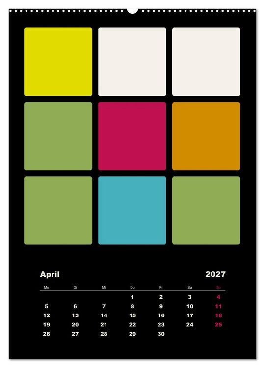 Produktbild: Fotokalender FARBFL&Auml;CHEN (Wandkalender 2027 DIN A2 hoch), CALVENDO Monatskalender