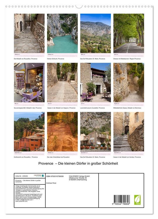 Produktbild: Provence &ndash; Die kleinen D&ouml;rfer in gro&szlig;er Sch&ouml;nheit (hochwertiger Premium Wandkalender 2027 DIN A2 hoch), Kunstdruck in Hochglanz