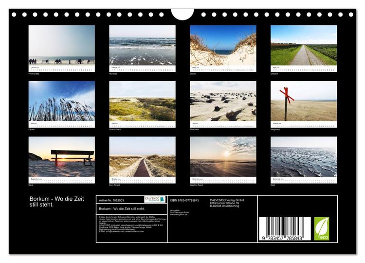 Produktbild: Borkum - Wo die Zeit still steht. (Wandkalender 2026 DIN A4 quer), CALVENDO Monatskalender