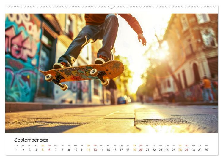 Produktbild: Skateboarding - tolle Momente (Wandkalender 2026 DIN A2 quer), CALVENDO Monatskalender