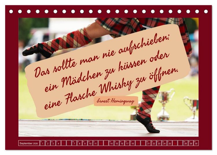 Produktbild: Whisky-Weisheiten (Tischkalender 2026 DIN A5 quer), CALVENDO Monatskalender