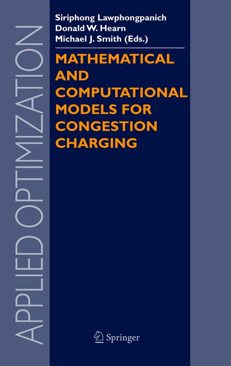 Produktbild: Mathematical and Computational Models for Congestion Charging
