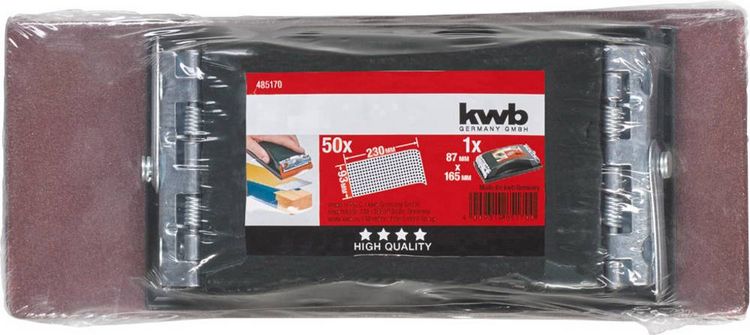 Produktbild: kwb 485170 PROFI Handschleifer-Set, mit 50 Schleifstreifen 93 x 230 mm 1 St.