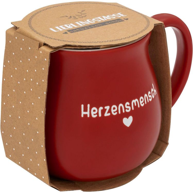 Produktbild: GRUSS & CO Tasse bauchig graviert "Herzensmensch"