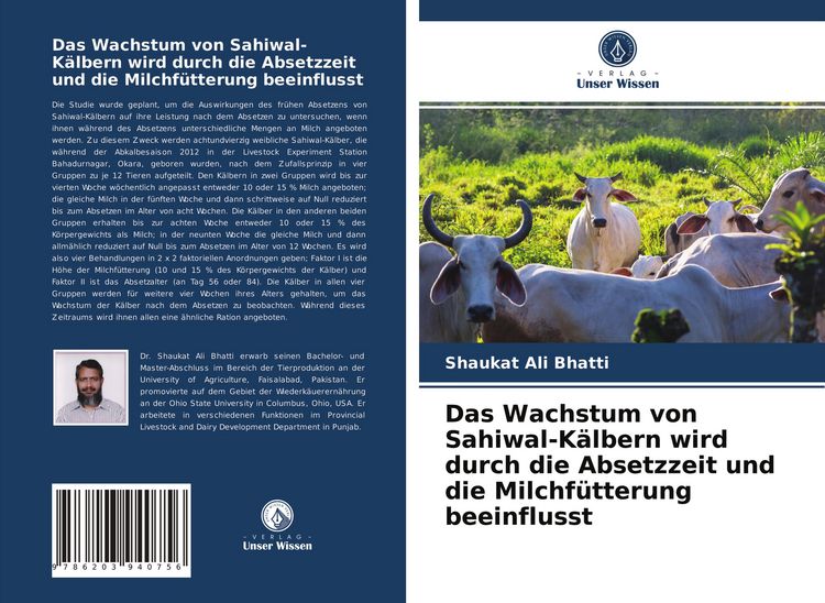 Produktbild: Das Wachstum von Sahiwal-K&auml;lbern wird durch die Absetzzeit und die Milchf&uuml;tterung beeinflusst