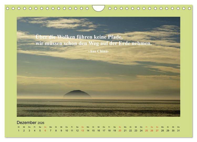 Produktbild: Lebensweisheiten mit Bildern unterlegt (Wandkalender 2026 DIN A4 quer), CALVENDO Monatskalender