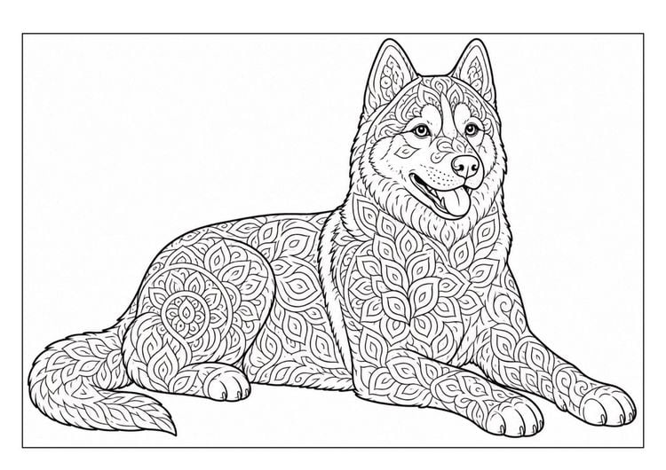 Produktbild: Mandala Malbuch Hunde f&uuml;r Kinder ab 8 Jahren mit 50 sch&ouml;nen Ausmalbildern