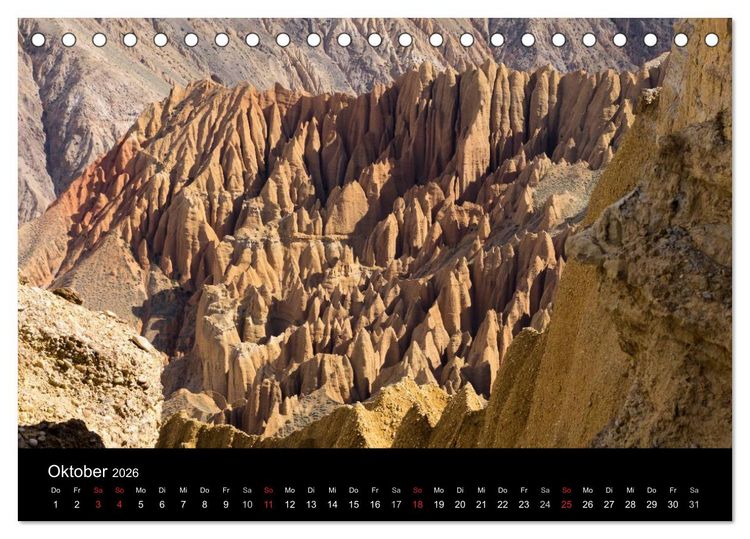 Produktbild: MUSTANG - das verborgene K&ouml;nigreich im Himalaya (Tischkalender 2026 DIN A5 quer), CALVENDO Monatskalender