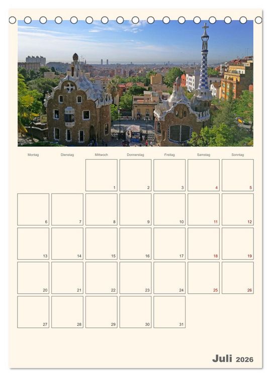 Produktbild: Valencia - Barcelona Terminplaner (Tischkalender 2026 DIN A5 hoch), CALVENDO Monatskalender
