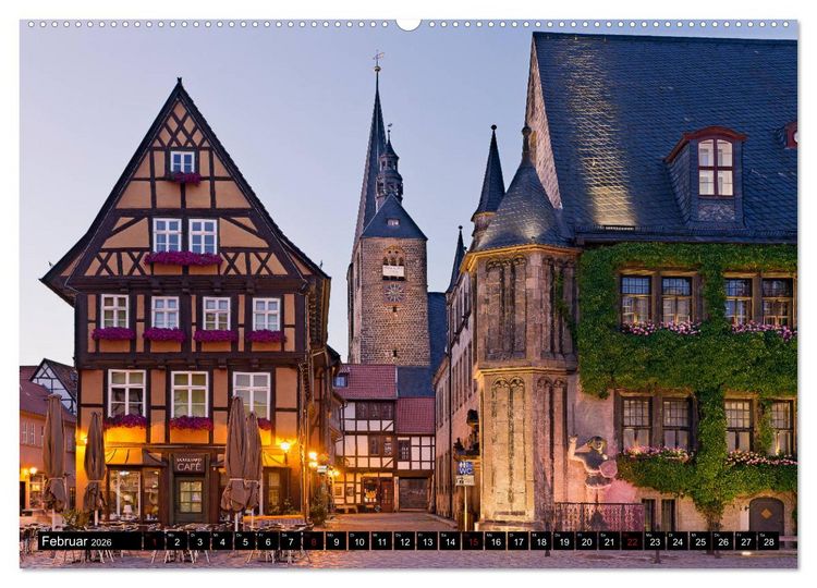 Produktbild: QUEDLINBURG F&Uuml;R NACHTSCHW&Auml;RMER (Wandkalender 2026 DIN A2 quer), CALVENDO Monatskalender