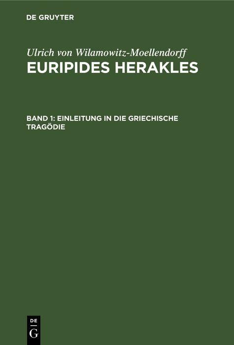 Produktbild: Einleitung in die Griechische Trag&ouml;die