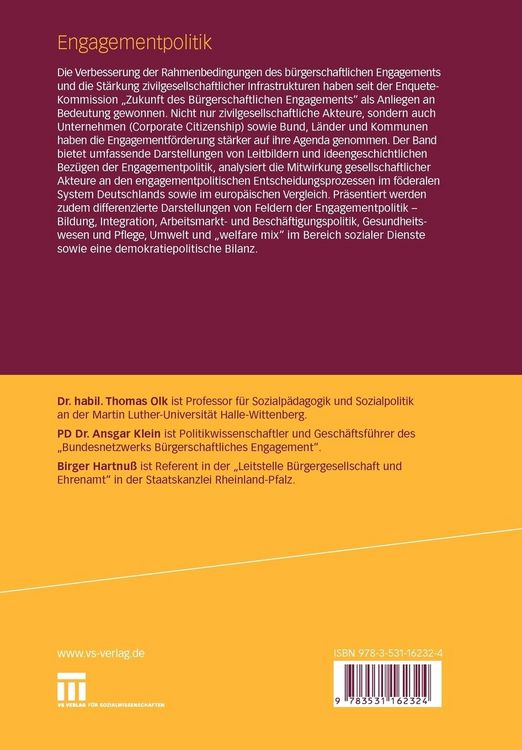 Produktbild: Engagementpolitik
