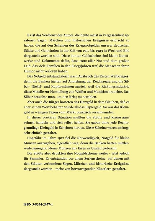 Produktbild: Sagen, M&auml;rchen und Historisches im Spiegel des Kriegsnotgeldes