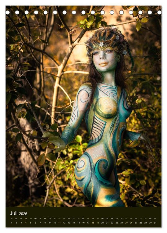 Produktbild: Bodypainting Adventures (Tischkalender 2026 DIN A5 hoch), CALVENDO Monatskalender