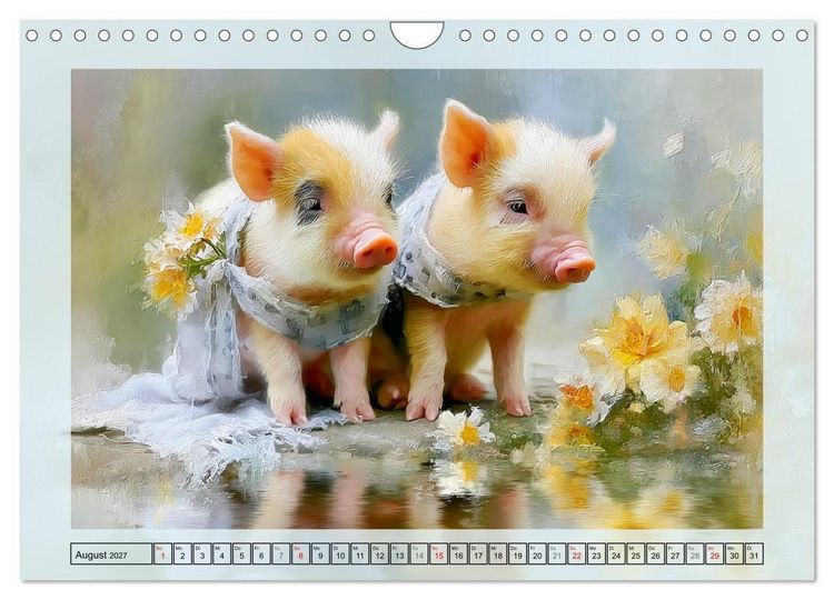 Produktbild: Mini-Schweinchen. Herzensbrecher im Garten (Wandkalender 2027 DIN A4 quer), CALVENDO Monatskalender