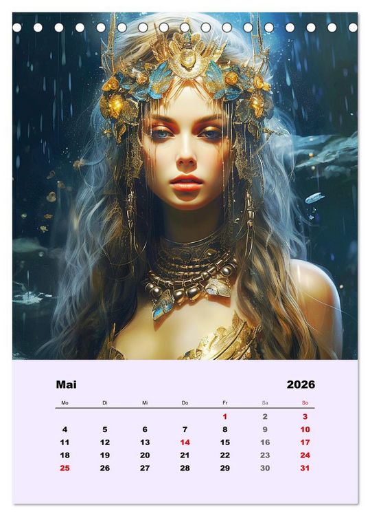 Produktbild: Magische Reise zu mystischen Wesen. Keltische Fantasie-Gestalten (Tischkalender 2026 DIN A5 hoch), CALVENDO Monatskalender