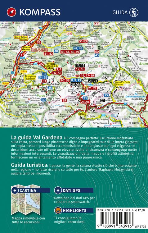 Produktbild: KOMPASS guida escursionistica Val Gardena, Val di Funes, Alpe di Siusi, 55 itinerari