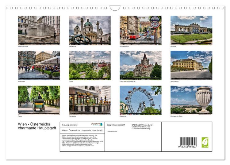 Produktbild: Wien - &Ouml;sterreichs charmante Hauptstadt (Wandkalender 2026 DIN A3 quer), CALVENDO Monatskalender