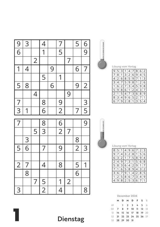 Produktbild: Das tägliche Sudoku 2026 - Tagesabreißkalender -14,8x21,0 - Rätselkalender - Knobelkalender